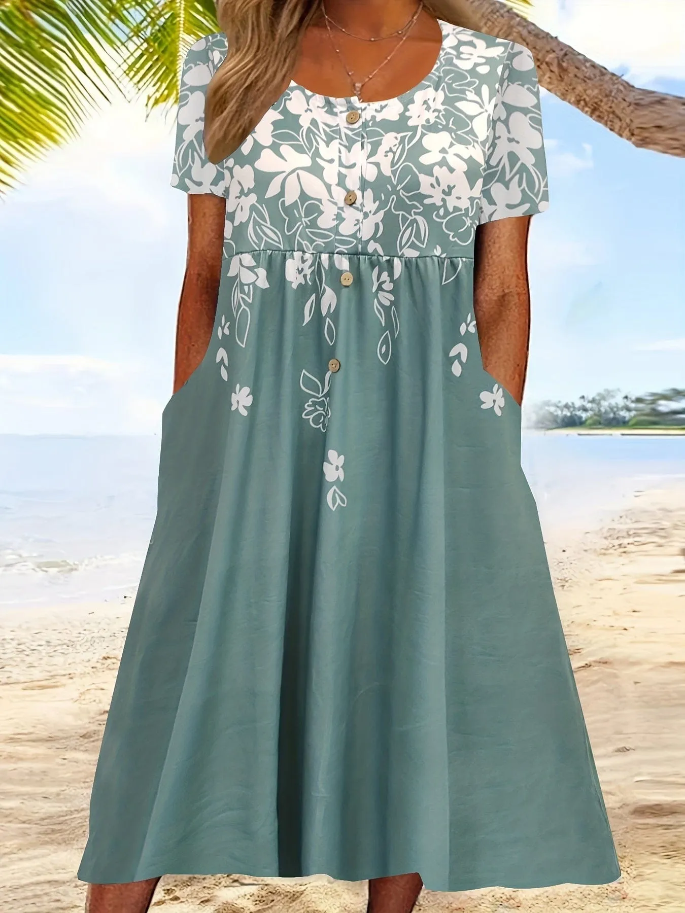 Casual Loose Short Sleeve Dress