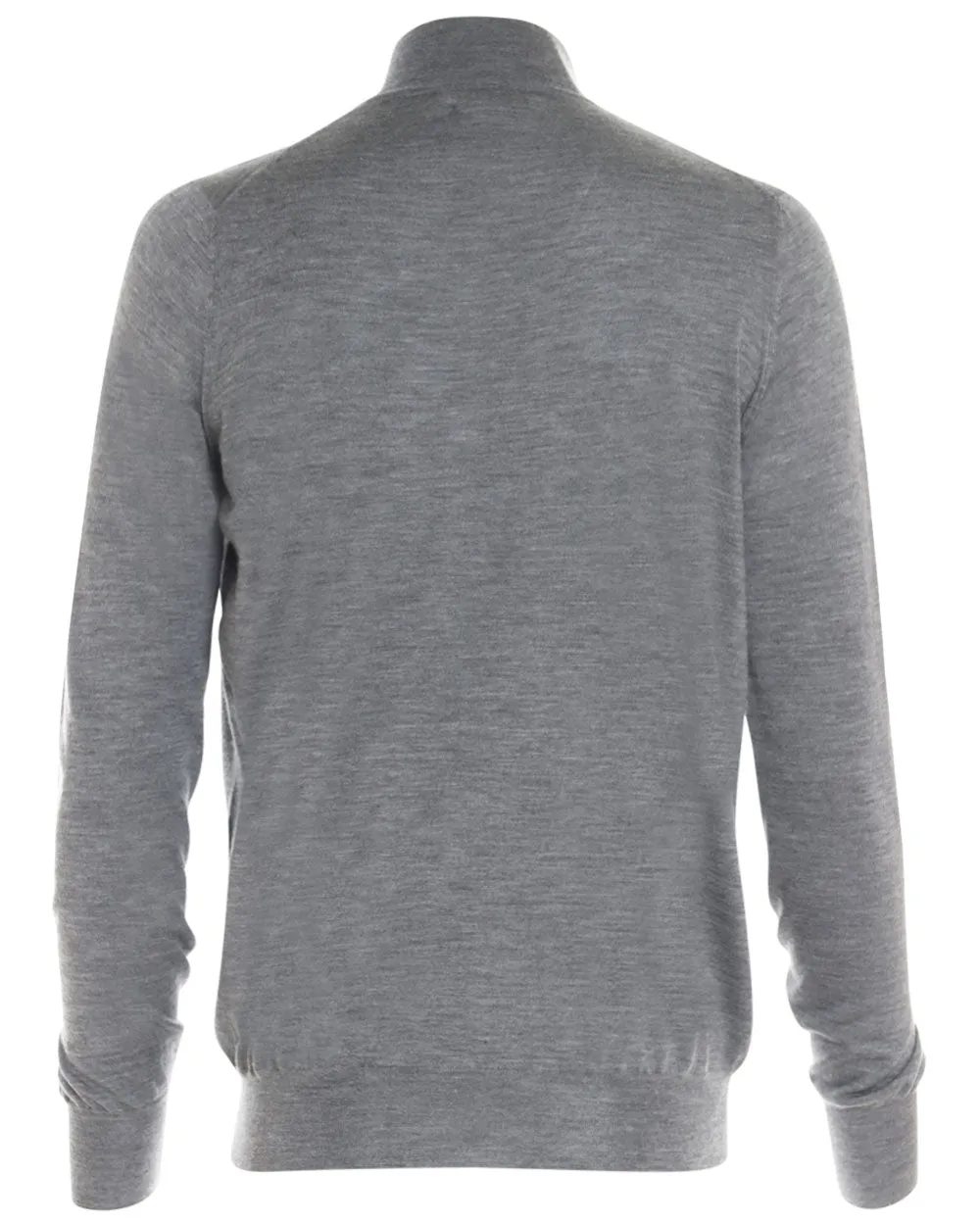 Charcoal Virgin Wool Blend Quarter Zip Sweater