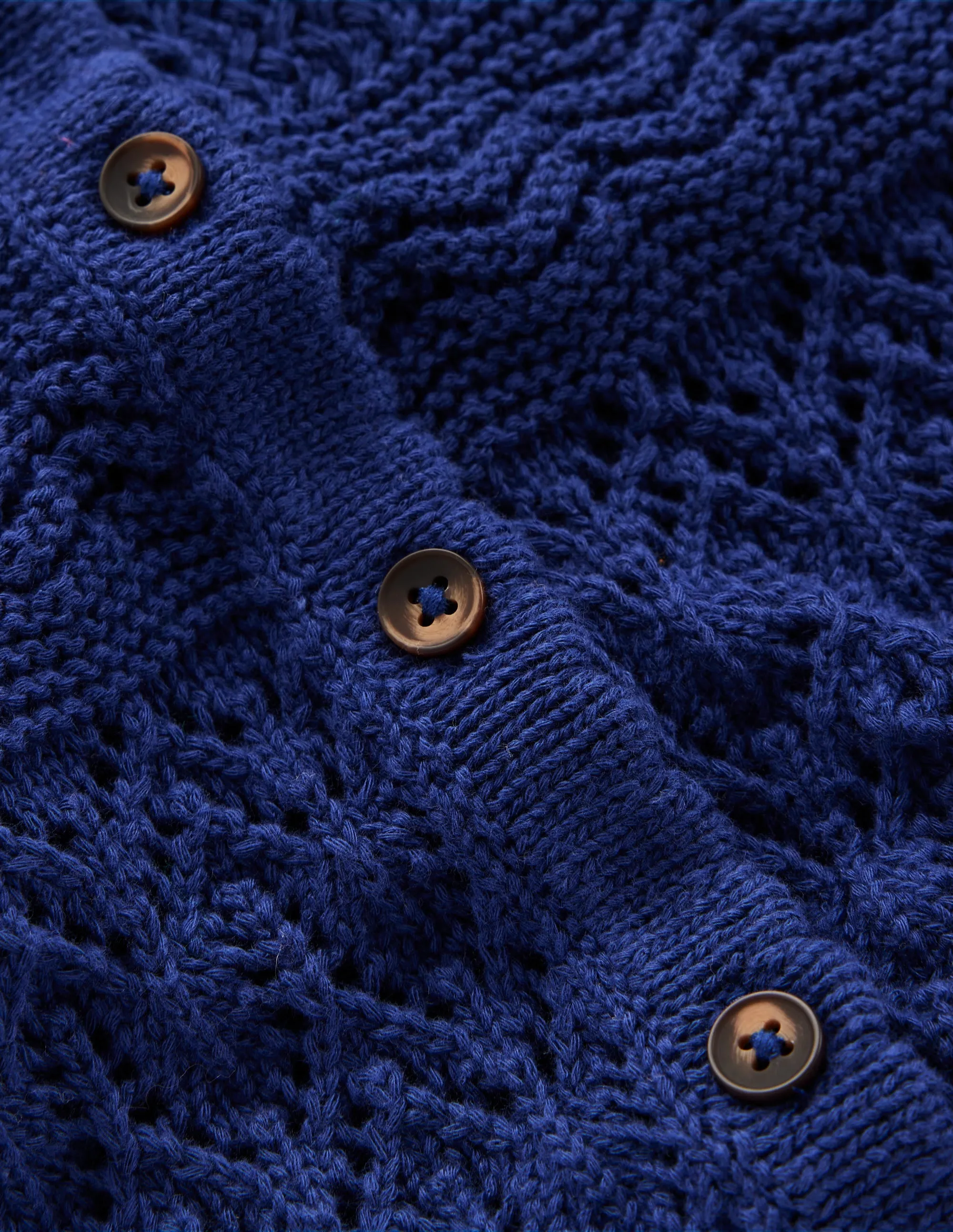Elodie Stitch Crew Cardigan-Starboard Blue