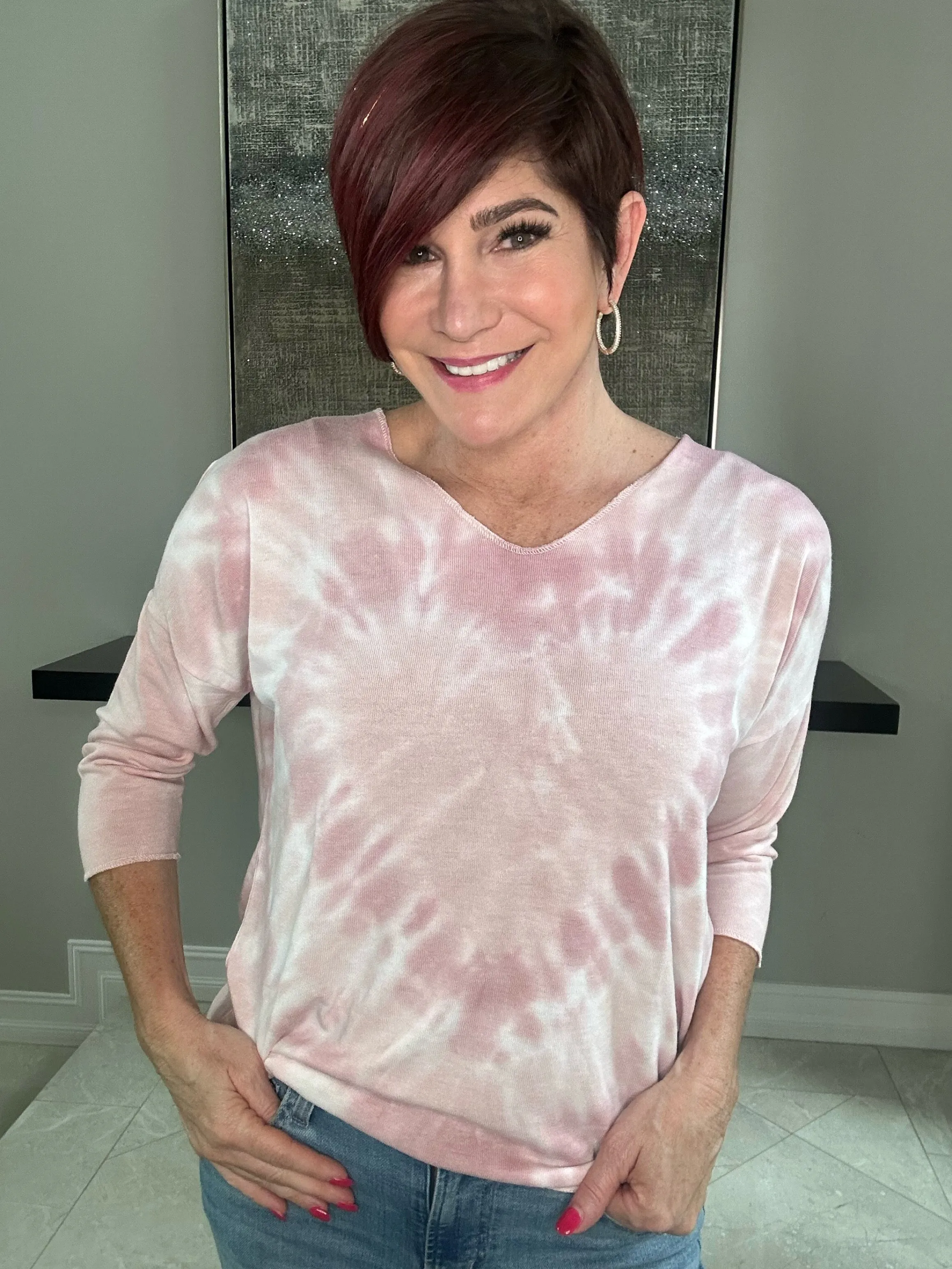 Heather Heart Tie Dye Sweater