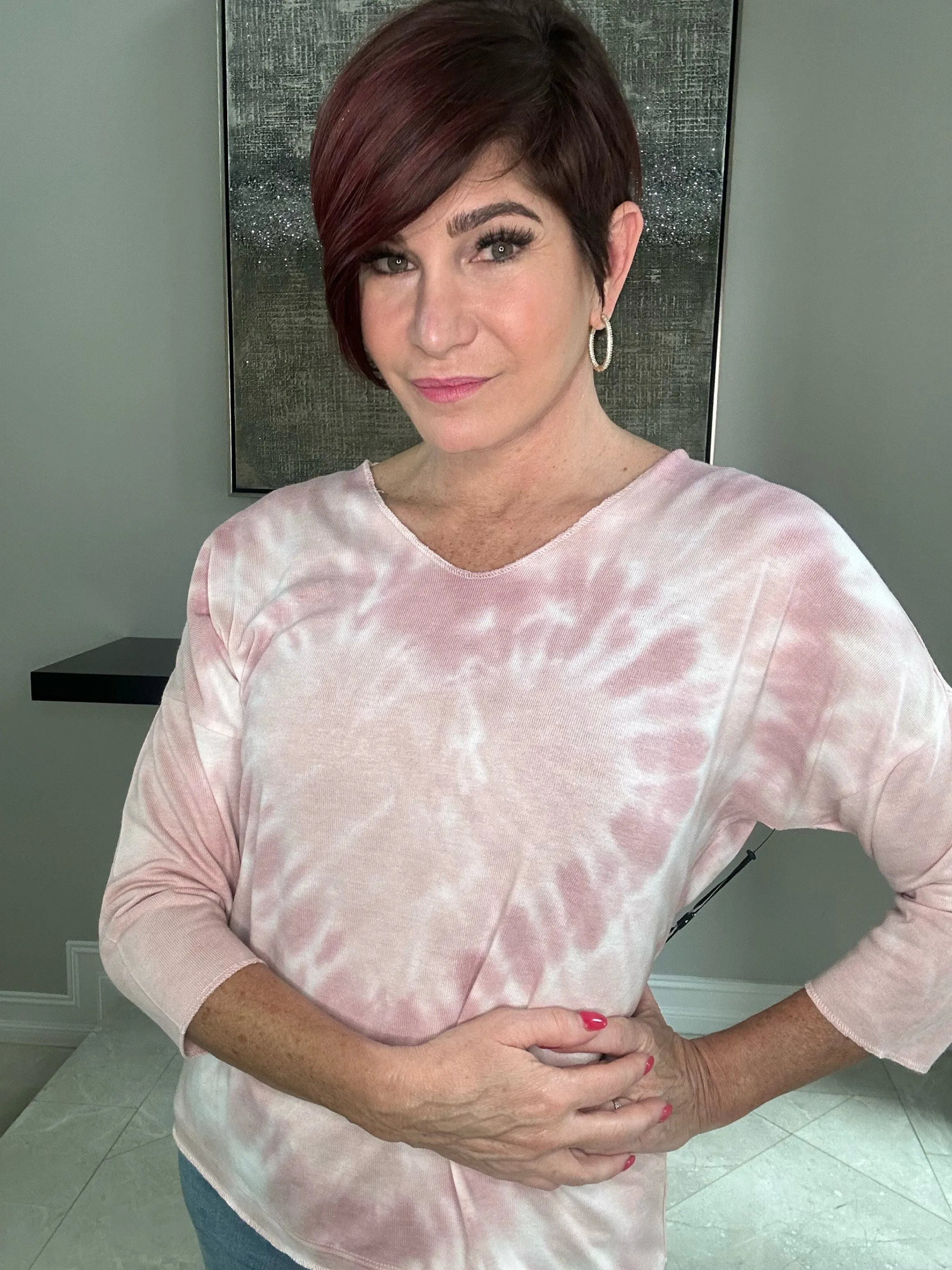 Heather Heart Tie Dye Sweater
