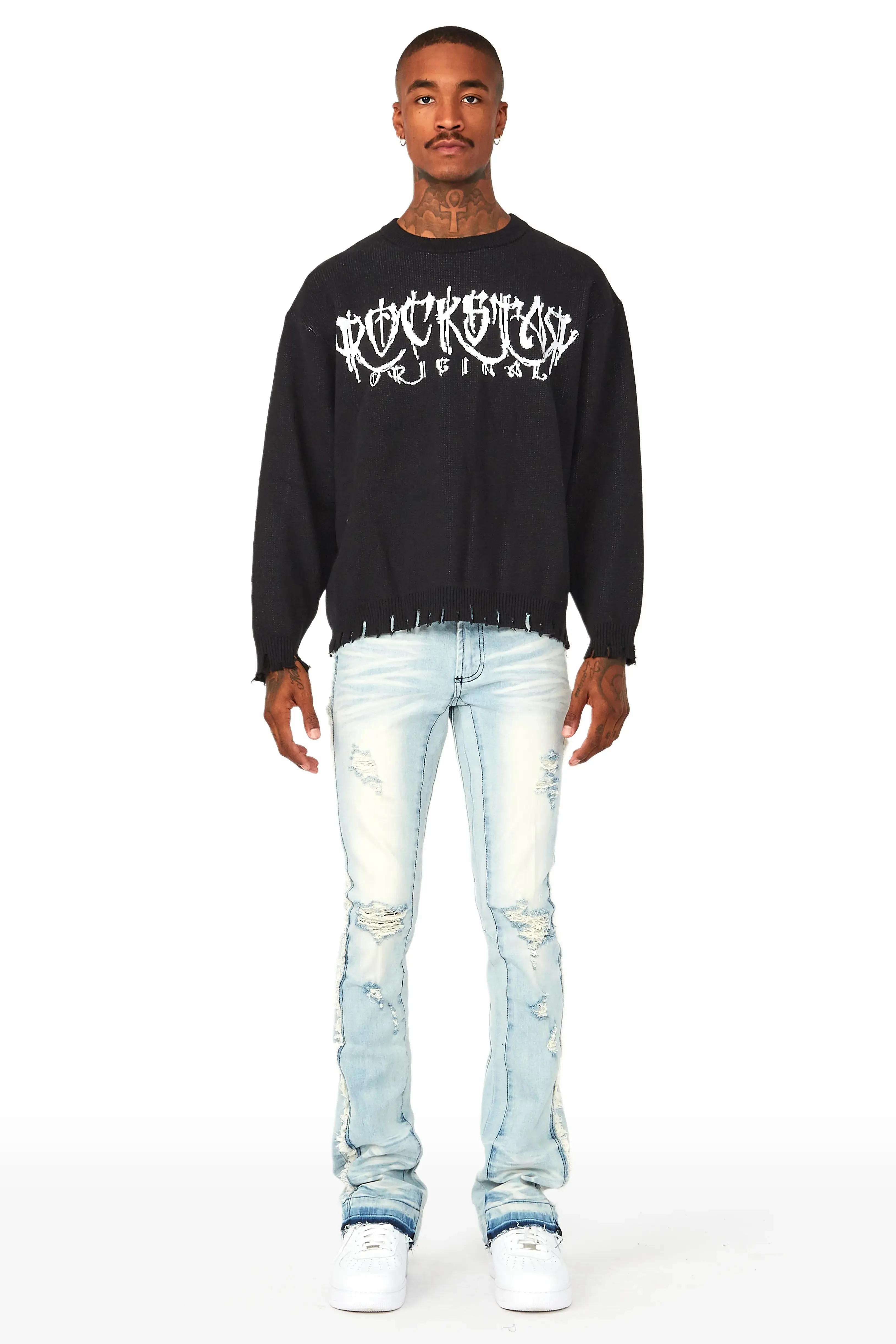 Kaleb Black Knit Sweater
