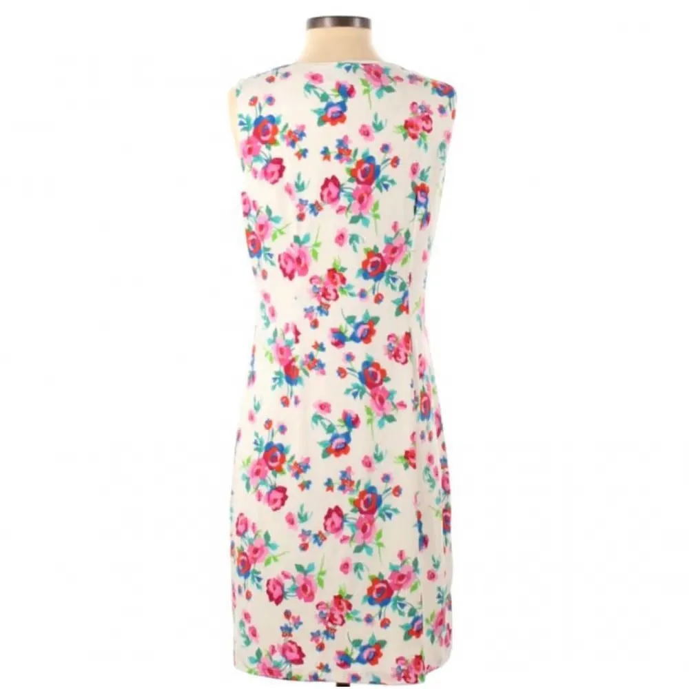 KARL LAGERFELD Women's White Sleeveless Floral Shift Dress