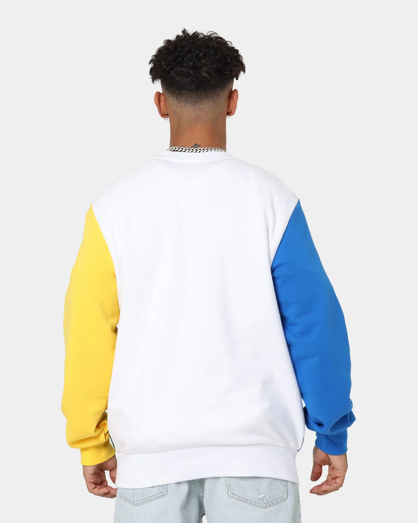 Lacoste Graphic Panel Fleece Sweatshirt White/Blue