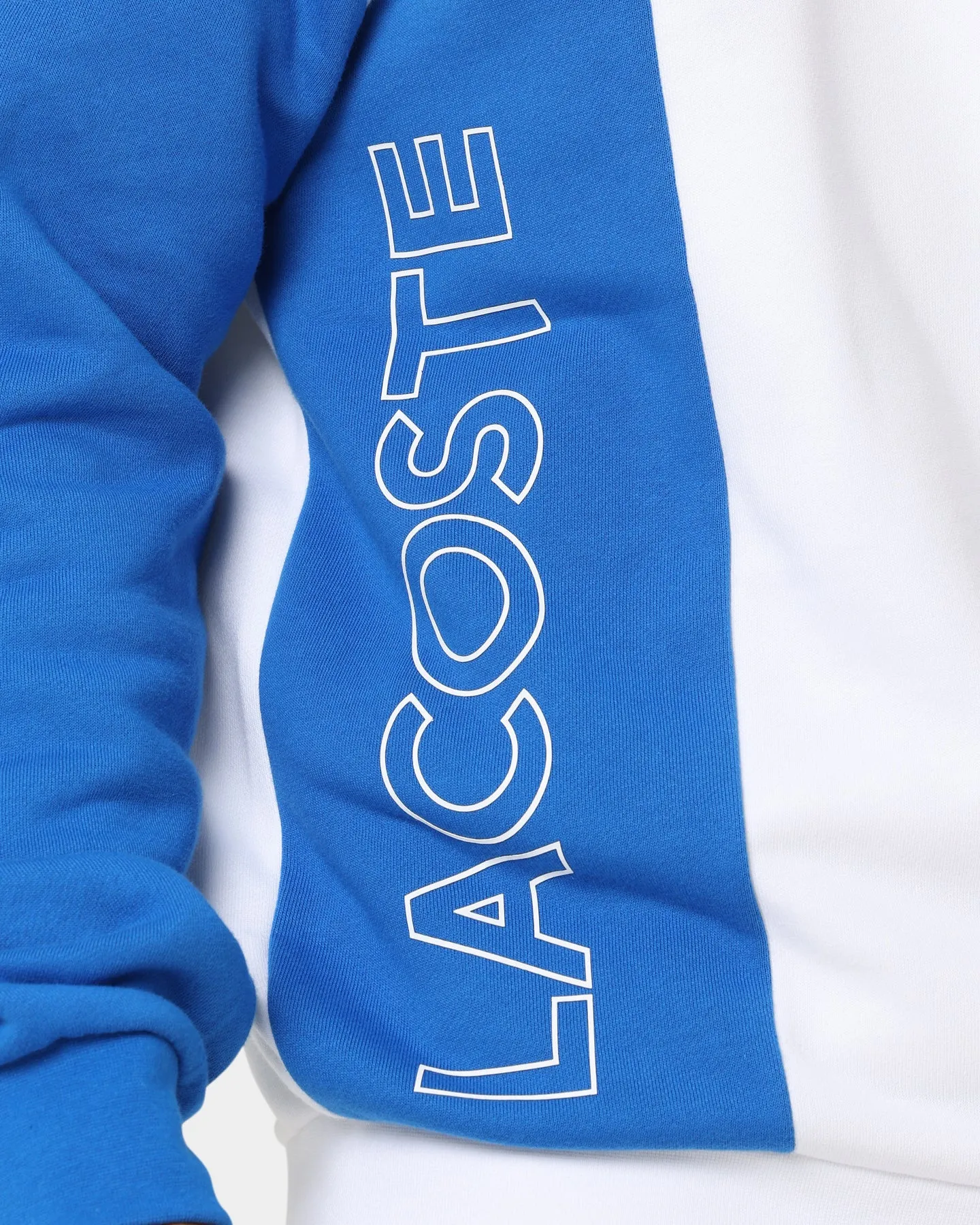 Lacoste Graphic Panel Fleece Sweatshirt White/Blue