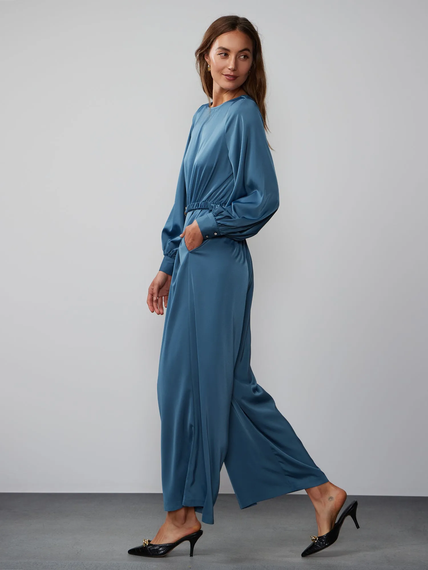 Long Sleeve Wide Leg Jumpsuit