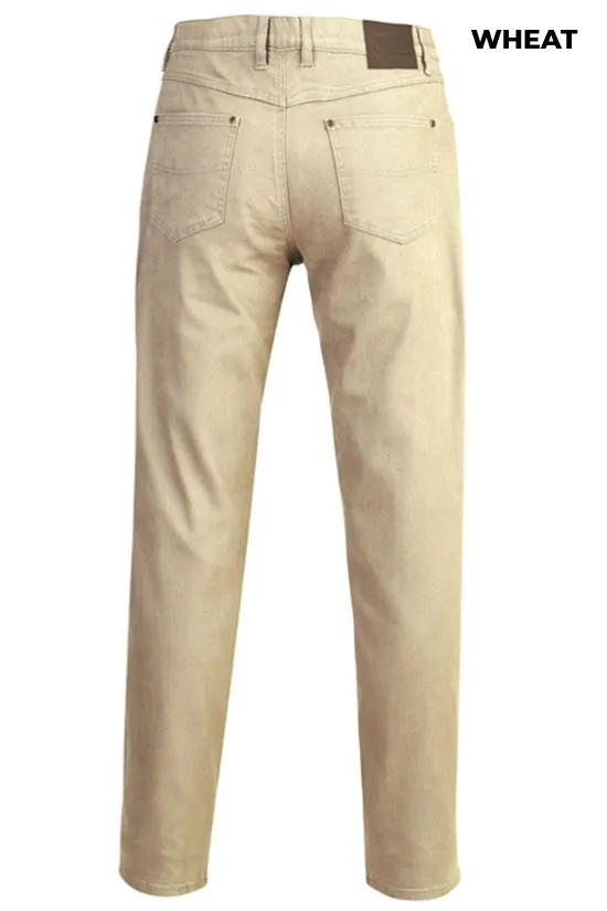 MENS - COTTON STRETCH JEANS - WHISKEY/WHEAT/VINTAGE GREY/BONE