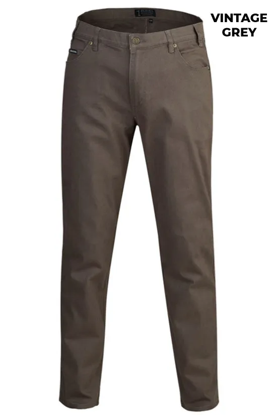 MENS - COTTON STRETCH JEANS - WHISKEY/WHEAT/VINTAGE GREY/BONE
