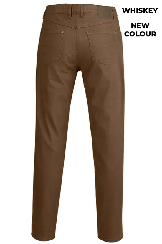 MENS - COTTON STRETCH JEANS - WHISKEY/WHEAT/VINTAGE GREY/BONE