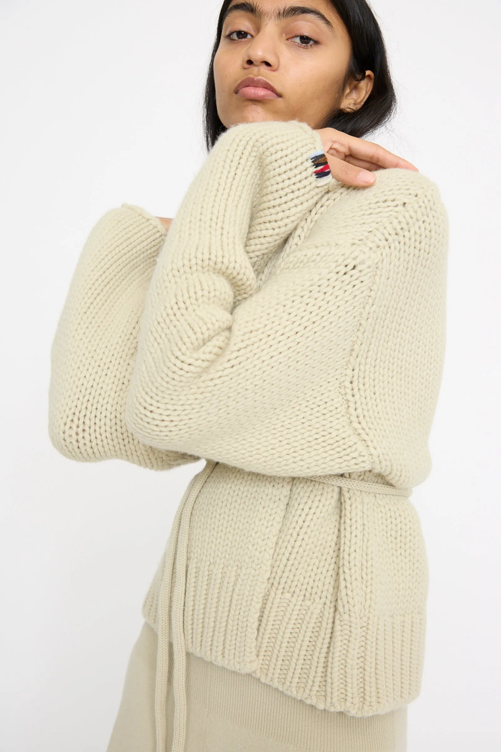 No. 384 Ginza Handknit Cardigan in Desert