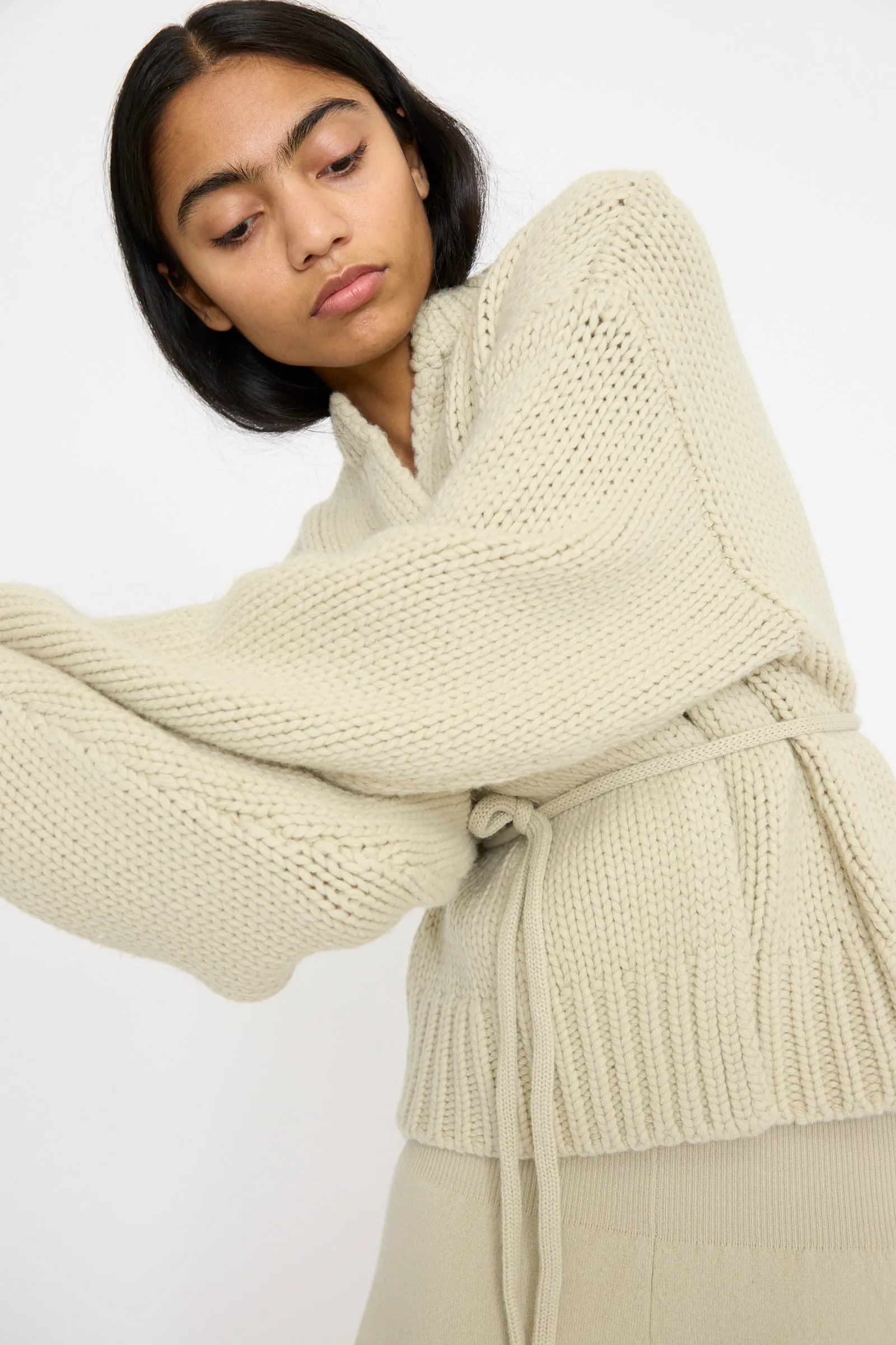 No. 384 Ginza Handknit Cardigan in Desert