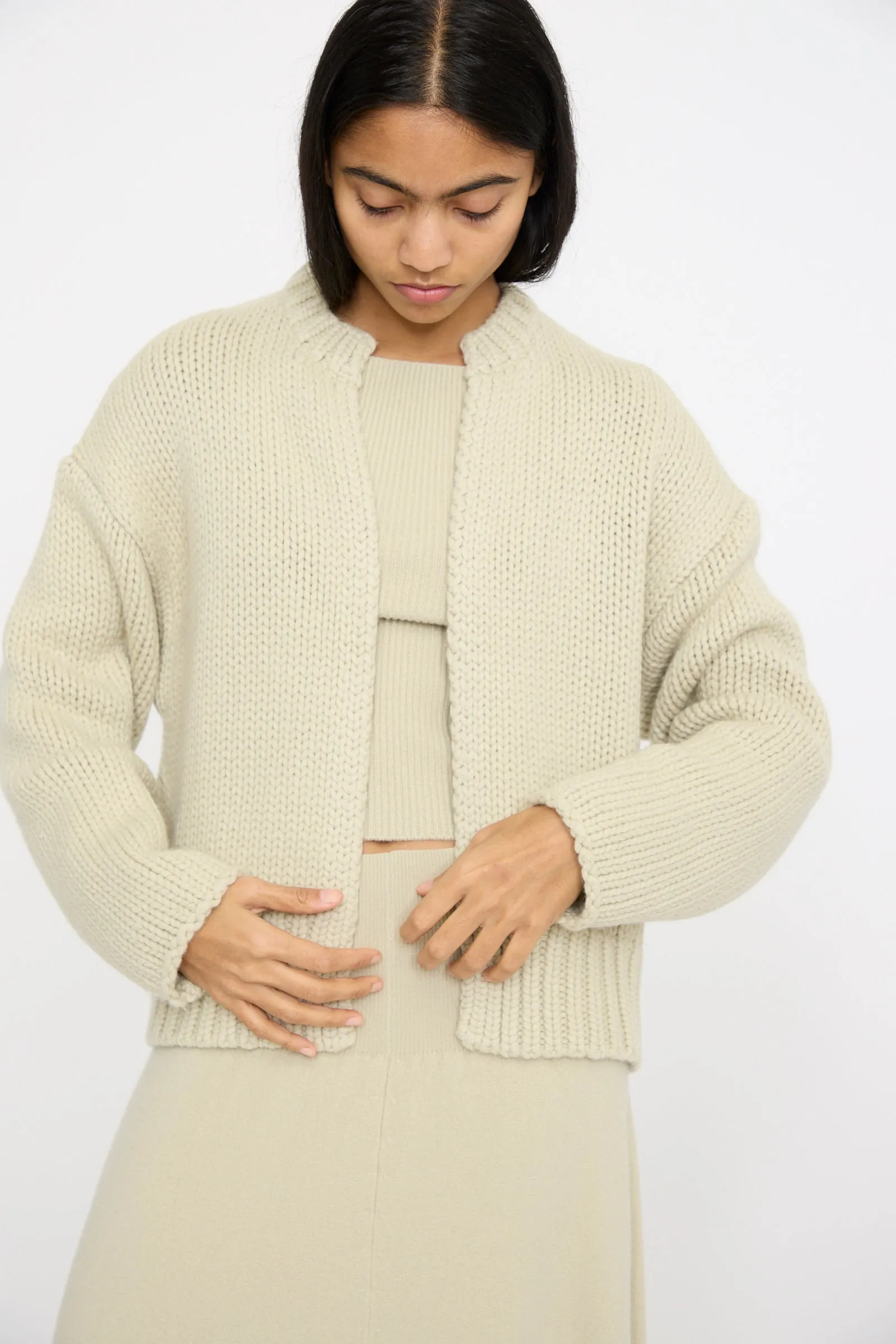 No. 384 Ginza Handknit Cardigan in Desert