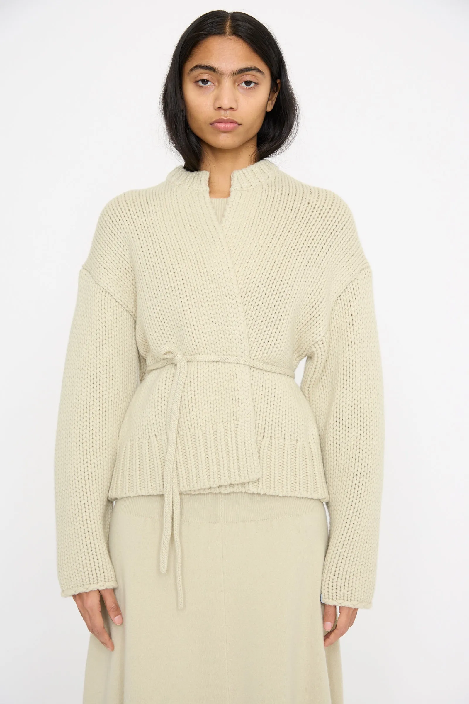 No. 384 Ginza Handknit Cardigan in Desert