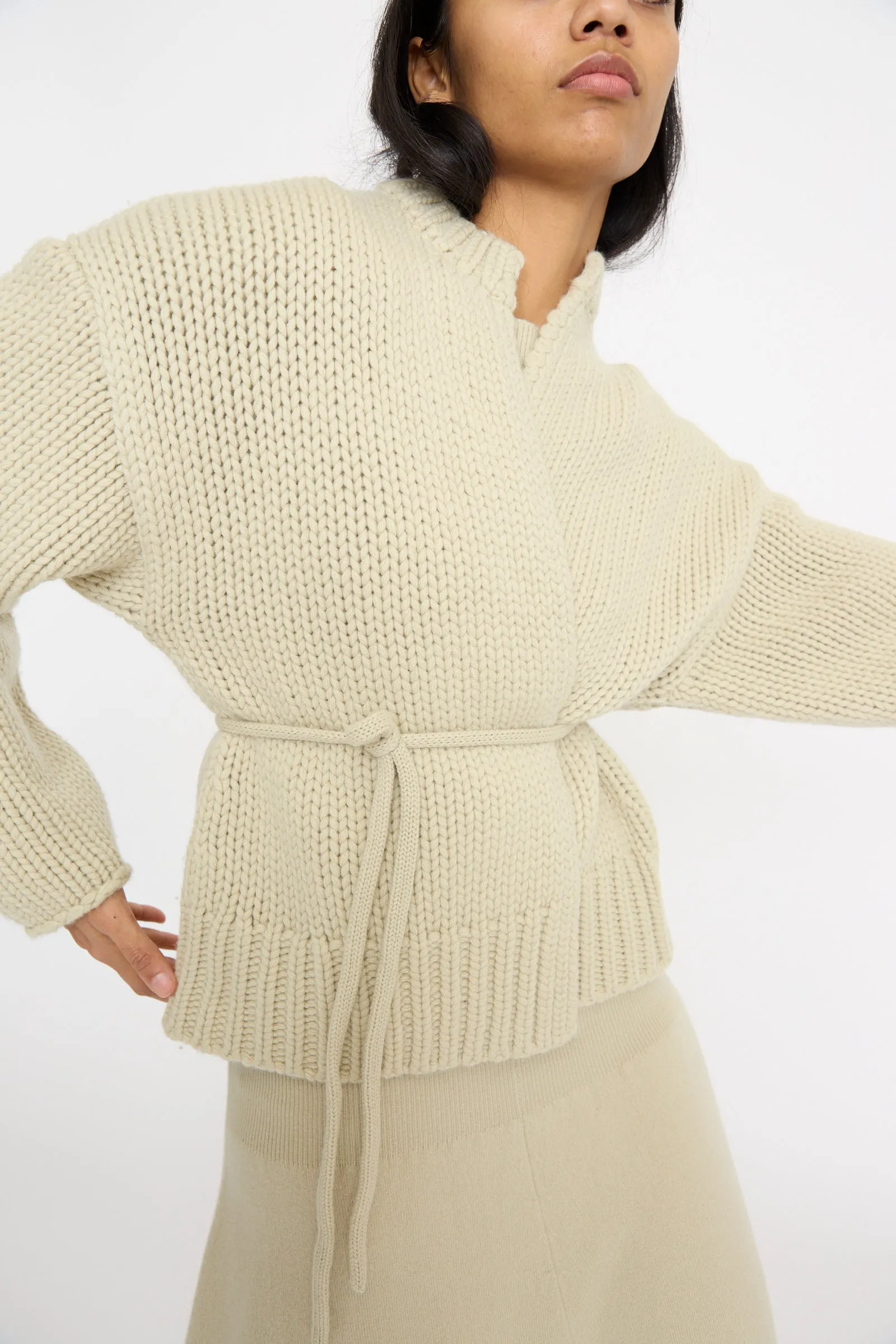 No. 384 Ginza Handknit Cardigan in Desert