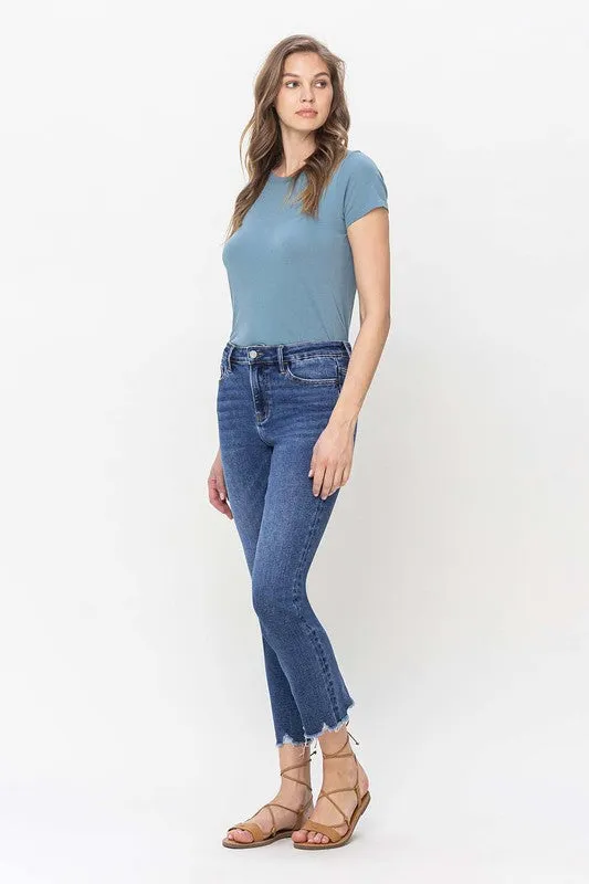 Sadie High Rise Crop Slim Straight Jeans