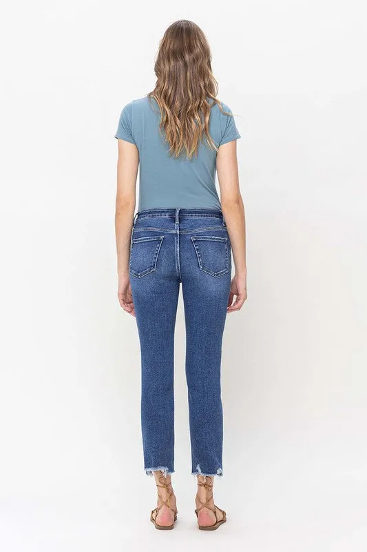 Sadie High Rise Crop Slim Straight Jeans