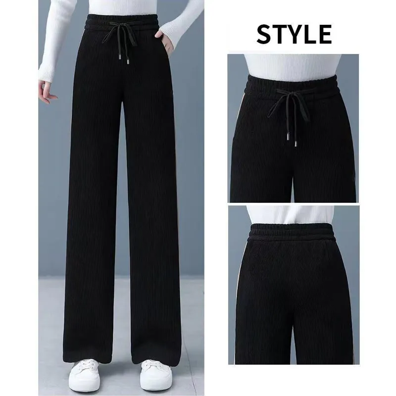 Stylish Chenille Straight-leg Pants for Women